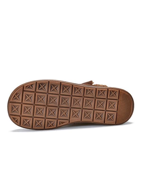 Women Winte Casual Fleece-lined Leather Boots