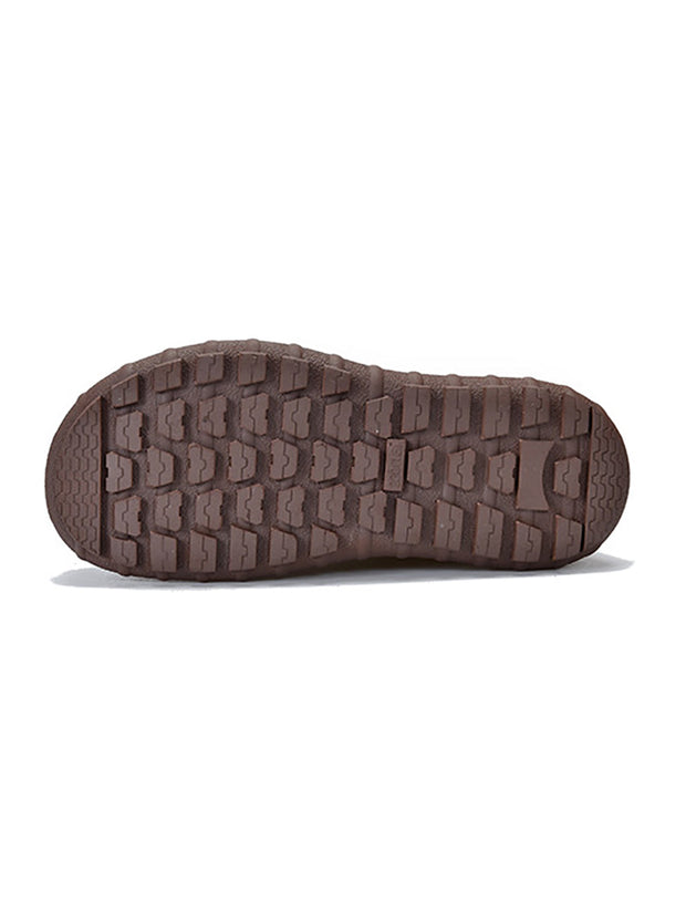 Women Retro Leather Solid Fleece-lined Platfrom Boots
