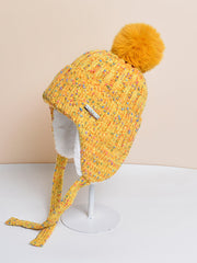 Women Winter Colorful Knitted Hair Ball Hat