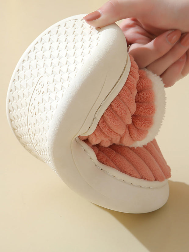 Couple Solid Fleece Warm Winter Indoor Shoes