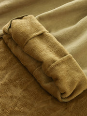 Women Winter Solid Fleece-lined Wide-leg Pants