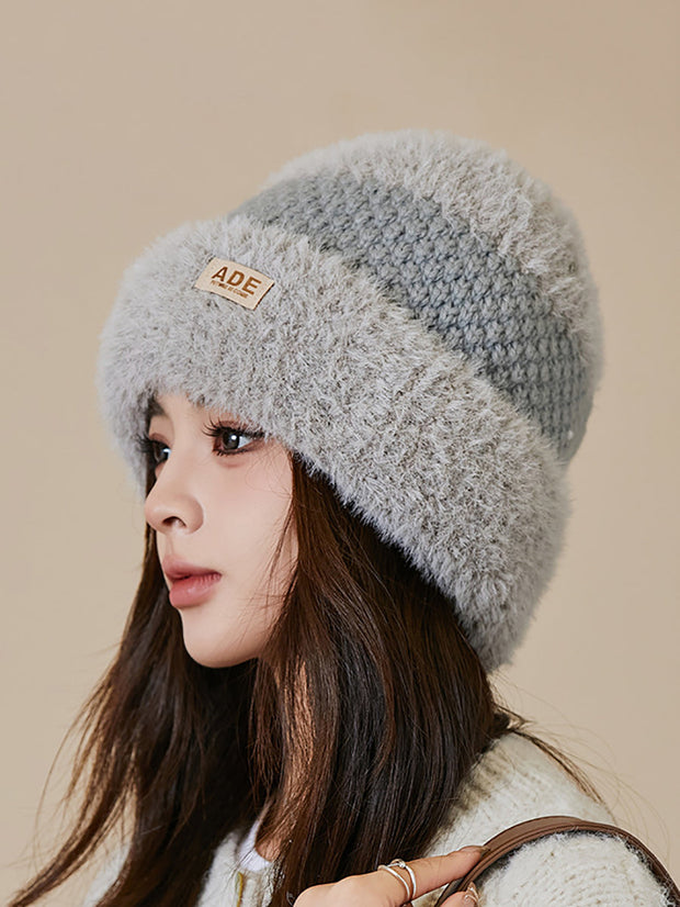 Women Winter Fleece Knitted Warm Hat
