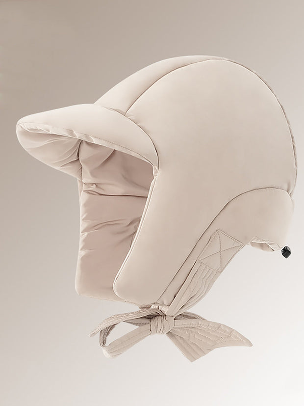 Women Solid Warm Windproof Down Hat