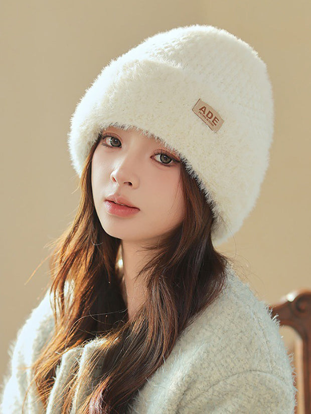 Women Winter Fleece Knitted Warm Hat