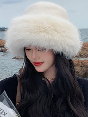 Women Fashion Plush Warm Windproof Hat
