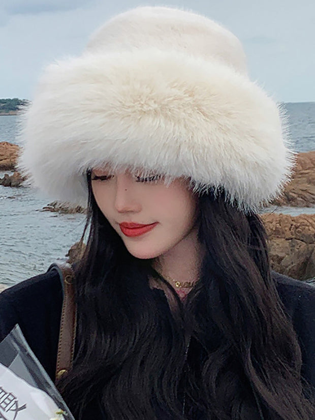 Women Fashion Plush Warm Windproof Hat