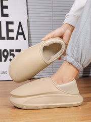 Couple Winter Indoor Solid Fleece-lined Shoes