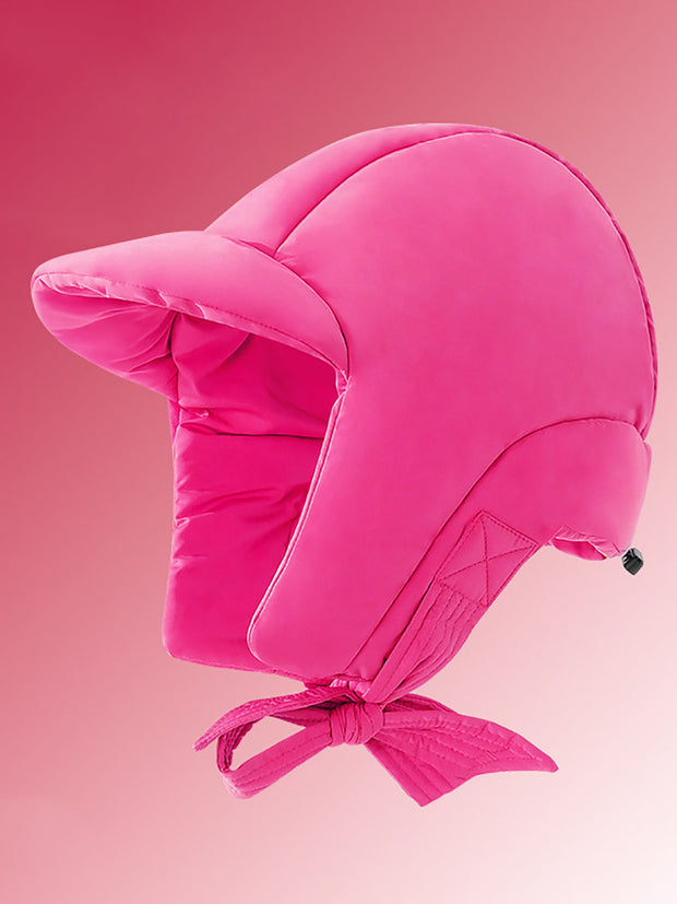 Women Solid Warm Windproof Down Hat