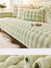 Solid Rabbit Wool Queen Bedcover Sofa Blanket