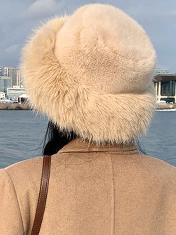 Women Fashion Plush Warm Windproof Hat