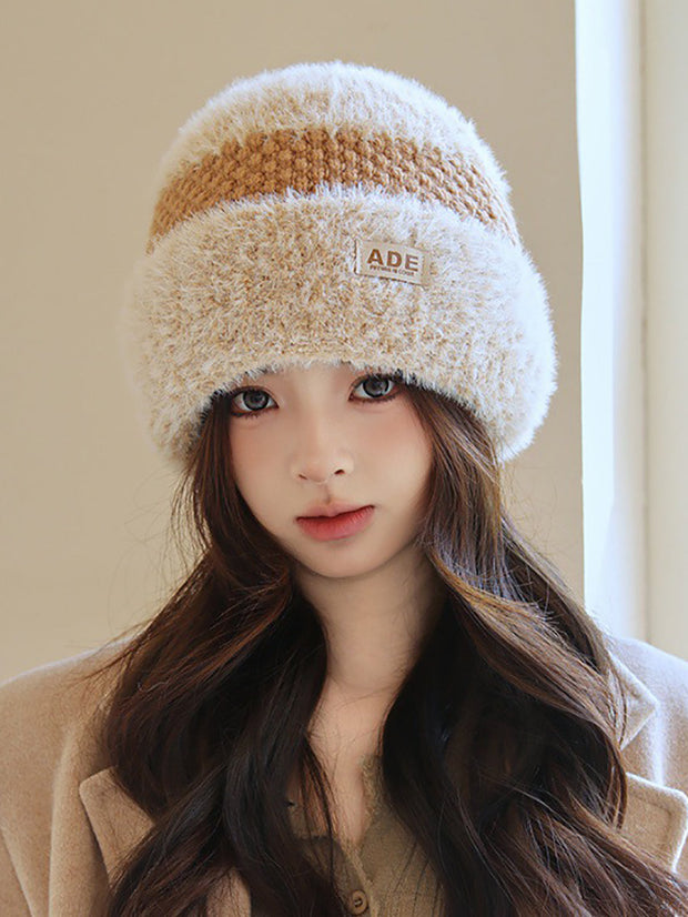 Women Winter Fleece Knitted Warm Hat