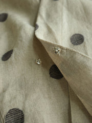 Women Vintage Spring Dot Linen Slant-Closure Shirt