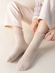 4 Pairs Women Solid Winter Wool Socks