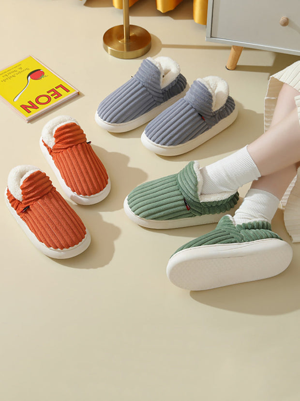 Couple Solid Fleece Warm Winter Indoor Shoes