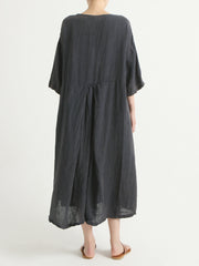Linen Summer Short Sleeve Casual Loose Dress
