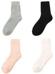 4 Pairs Women Solid Winter Wool Socks