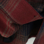 Loose Polo Collar Purple Red Lattice Single Breasted Coat