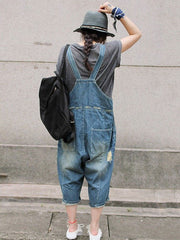 Lässige lockere Jeans-Overalls für Damen