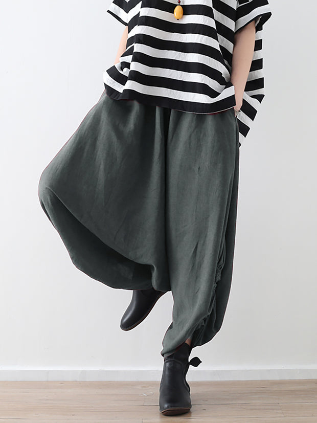 Women Spring Casual Solid Ankle Length Pants