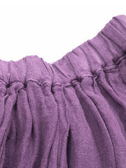 100% Linen Women Pure Color Skirt