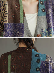 Pocket Stitching V Neck Long Sleeve Sweater Coat