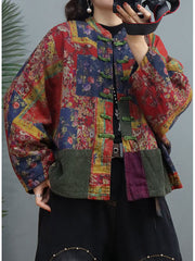 Baumwoll-Leinen-Vintage-Mantel mit Brusttaschen und Nähten