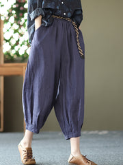 Linen Women Casual Summer Loose Harem Pants