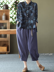 Linen Women Casual Summer Loose Harem Pants