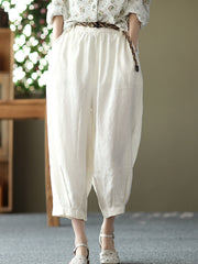 Linen Women Casual Summer Loose Harem Pants
