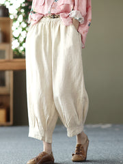 Linen Women Casual Summer Loose Harem Pants