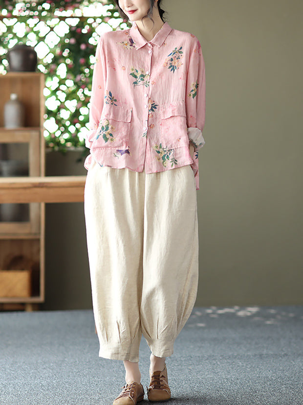 Linen Women Casual Summer Loose Harem Pants