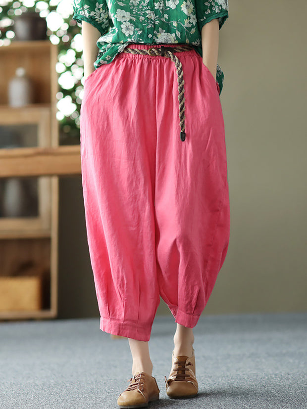 Linen Women Casual Summer Loose Harem Pants