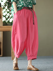 Linen Women Casual Summer Loose Harem Pants