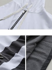 Zipper Casual Hoody Short Sleeve Cotton Women T Shirt