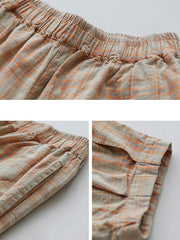 Plaid Women Casual Summer Loose Harem Pants
