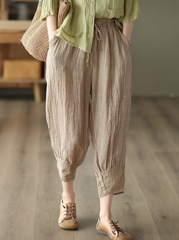 Ramie Women Casual Summer Loose Pants