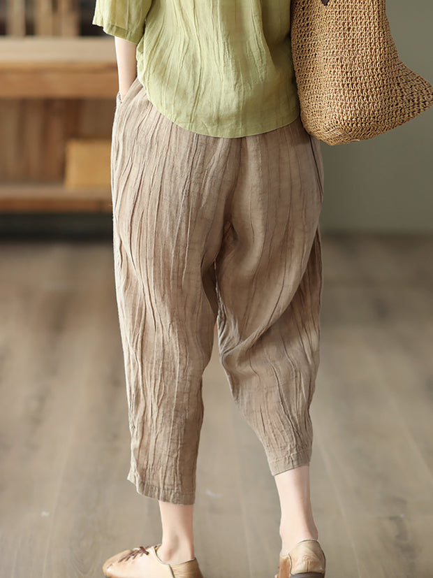 Ramie Women Casual Summer Loose Pants