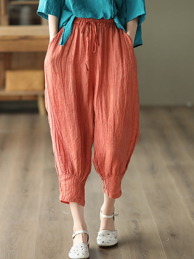 Ramie Women Casual Summer Loose Pants