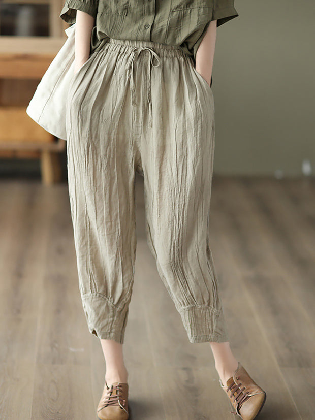 Ramie Women Casual Summer Loose Pants