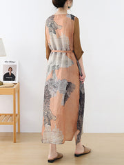 Summer Floral Vintage Women Retro Maxi Dress