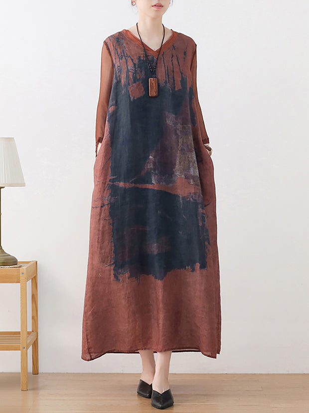 Loose Summer Patchwork Vintage Dress
