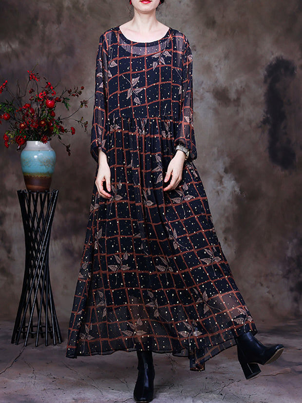 Transparent Women Maxi Dress With Linning Two Pieces Set