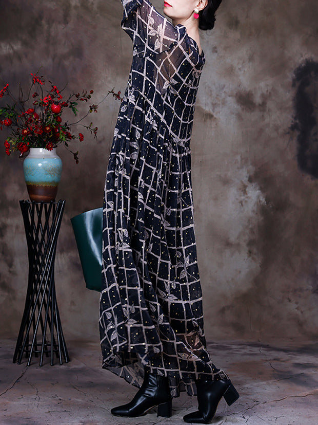 Transparent Women Maxi Dress With Linning Two Pieces Set