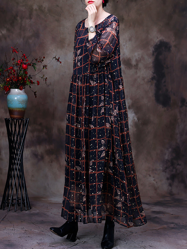 Transparent Women Maxi Dress With Linning Two Pieces Set