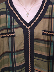 Plaid Summer Vintage Loose Maxi Dress