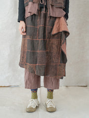 Patchwork Vintage Summer Women Linen Pants