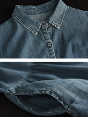 Button Pleated Summer Casual Dress