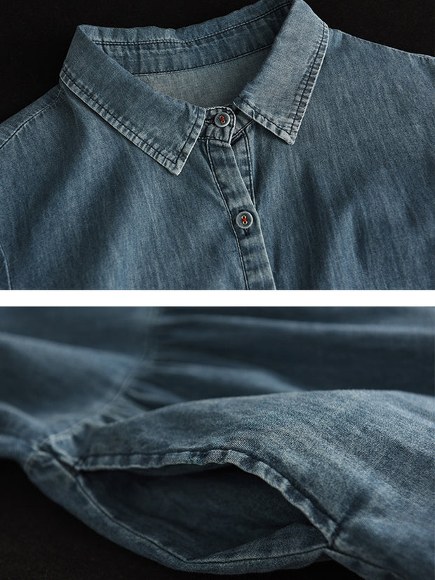 Button Pleated Summer Casual Dress