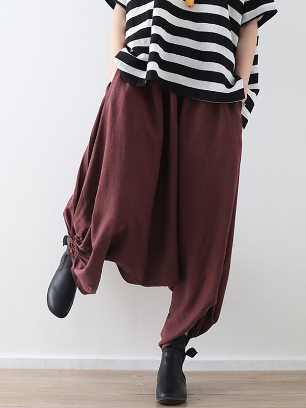 Women Spring Casual Solid Ankle Length Pants