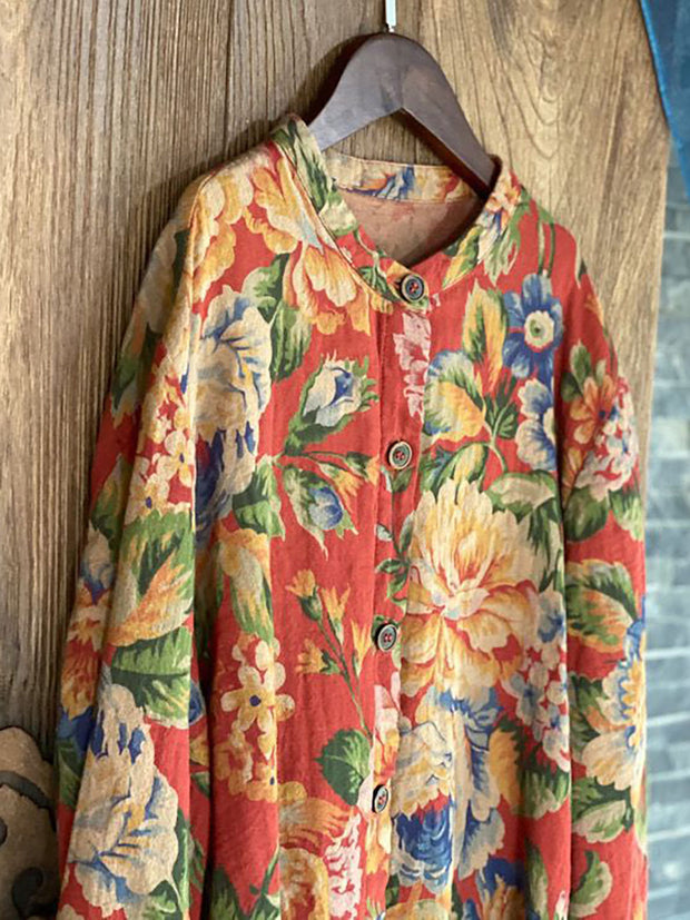Vintage Print Cardigans Women T-Shirt
